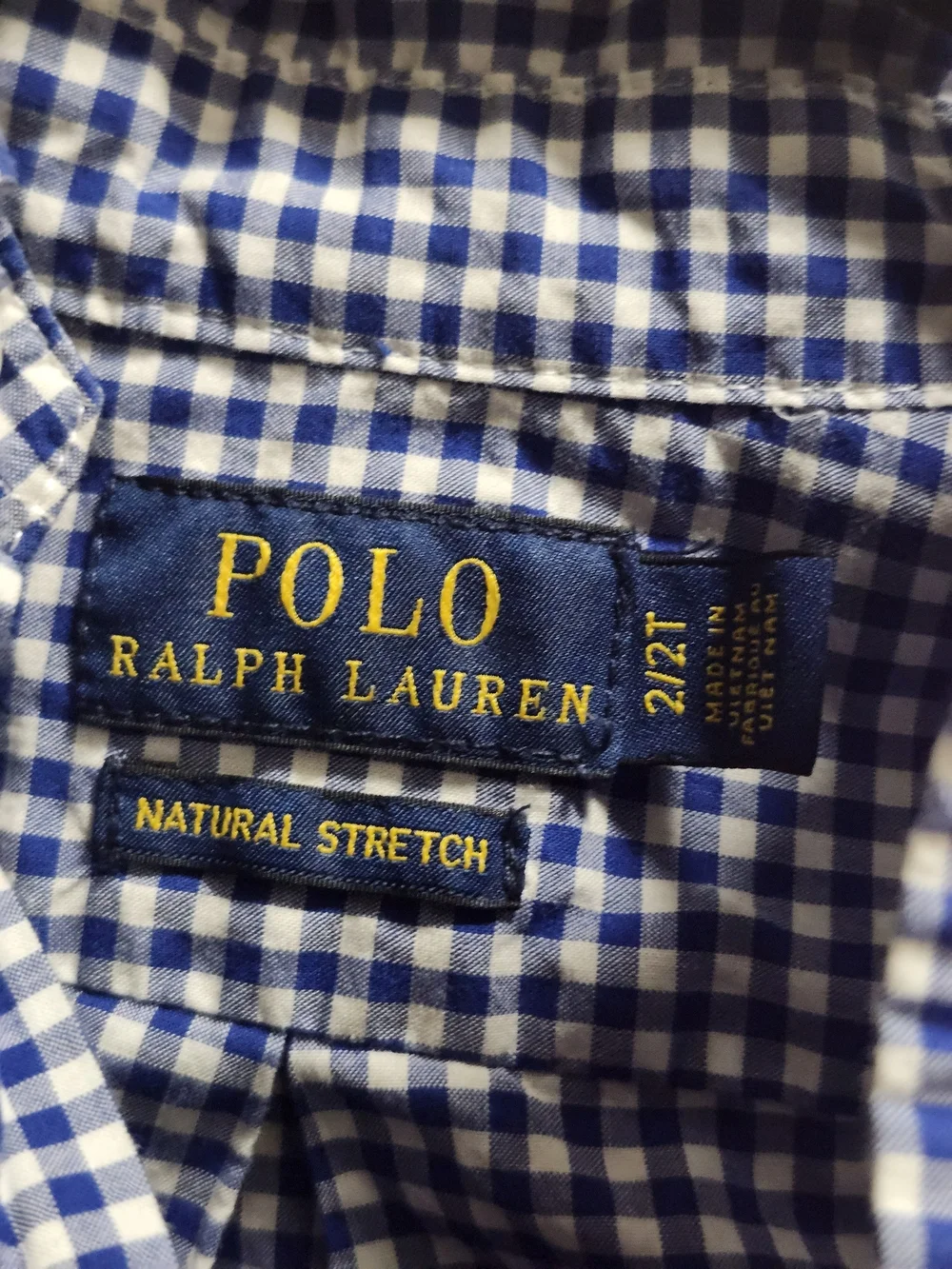 Ralph Lauren Navy and White Gingham Button-Down Shirt
